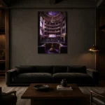 Premium Wall Art Dikey Html Edition – NM3-PUR-VO-V-002 shown in a warm modern interior
