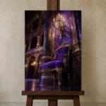Premium Wall Art Dikey Html Edition – NM3-PUR-VO-V-004 displayed on a studio easel