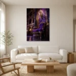 Premium Wall Art Dikey Html Edition – NM3-PUR-VO-V-004 styled in a refined neutral interior