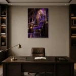 Premium Wall Art Dikey Html Edition – NM3-PUR-VO-V-004 displayed in a contemporary gallery-inspired room