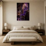 Premium Wall Art Dikey Html Edition – NM3-PUR-VO-V-004 showcased in an elegant minimalist interior