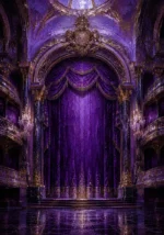 Violet Ascent Proscenium Arch Purple Home Theater Wall Art