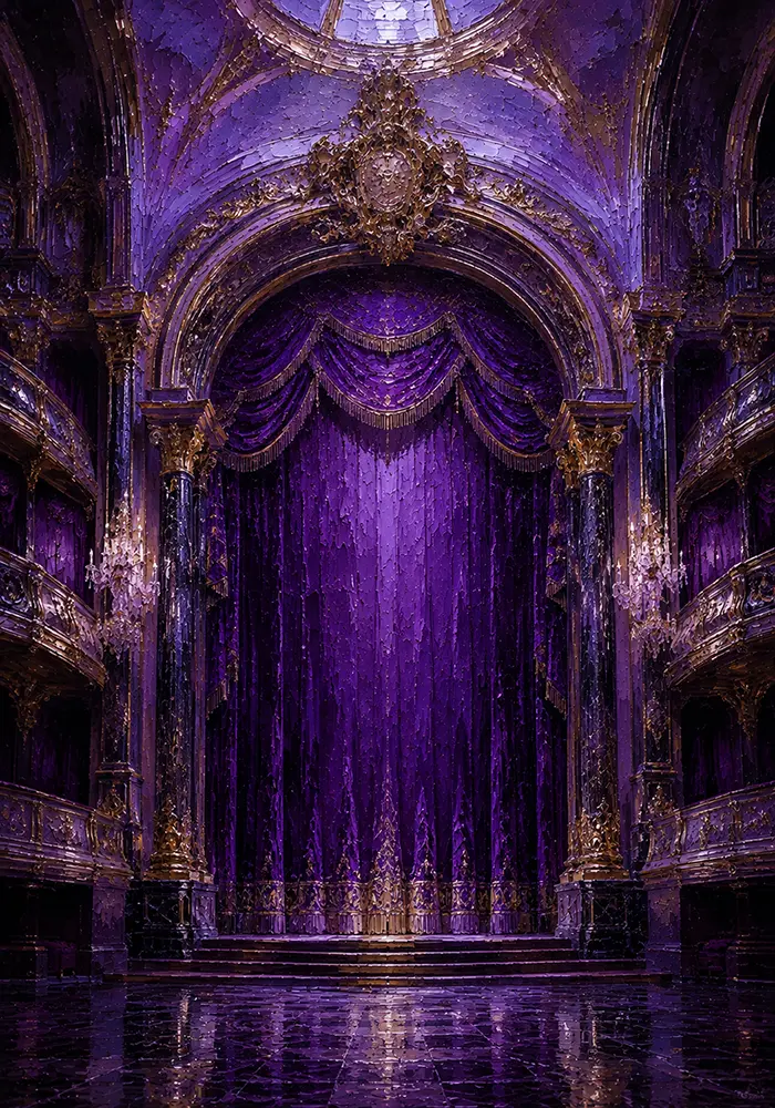 Violet Ascent Proscenium Arch Purple Home Theater Wall Art