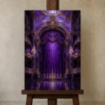 Premium Wall Art Dikey Html Edition – NM3-PUR-VO-V-005 displayed on a studio easel