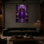 Premium Wall Art Dikey Html Edition – NM3-PUR-VO-V-005 shown in a warm modern interior