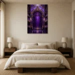 Premium Wall Art Dikey Html Edition – NM3-PUR-VO-V-005 showcased in an elegant minimalist interior