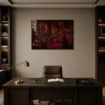 Premium Wall Art Yatay Html Edition – NM3-RED-CB-H-001 displayed in a contemporary gallery-inspired room
