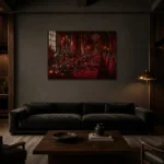 Premium Wall Art Yatay Html Edition – NM3-RED-CB-H-001 shown in a warm modern interior