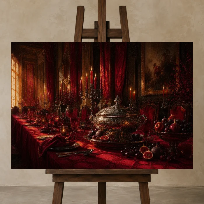 Premium Wall Art Yatay Html Edition – NM3-RED-CB-H-002 displayed on a studio easel