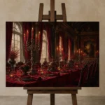 Premium Wall Art Yatay Html Edition – NM3-RED-CB-H-003 displayed on a studio easel