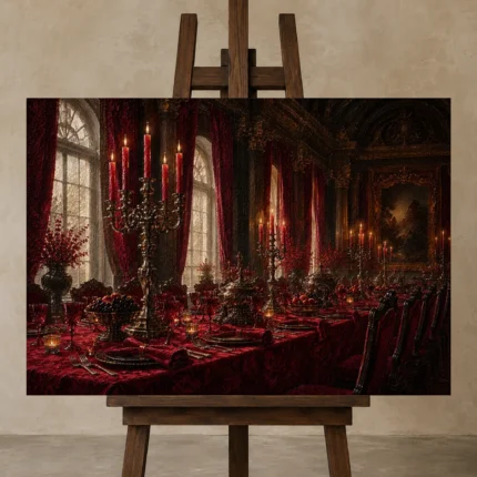 Premium Wall Art Yatay Html Edition – NM3-RED-CB-H-003 displayed on a studio easel