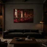 Premium Wall Art Yatay Html Edition – NM3-RED-CB-H-003 shown in a warm modern interior