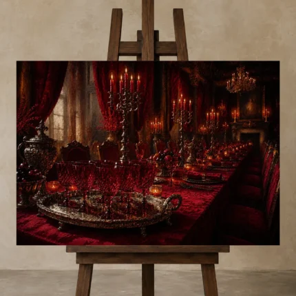 Premium Wall Art Yatay Html Edition – NM3-RED-CB-H-004 displayed on a studio easel