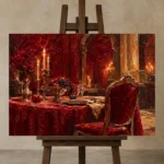Premium Wall Art Yatay Html Edition – NM3-RED-CB-H-005 displayed on a studio easel