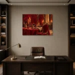 Premium Wall Art Yatay Html Edition – NM3-RED-CB-H-005 displayed in a contemporary gallery-inspired room
