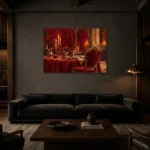 Premium Wall Art Yatay Html Edition – NM3-RED-CB-H-005 shown in a warm modern interior