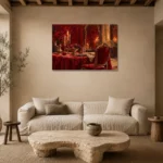 Premium Wall Art Yatay Html Edition – NM3-RED-CB-H-005 presented in a sophisticated home setting