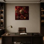 Premium Wall Art Kare Html Edition – NM3-RED-CB-S-002 displayed in a contemporary gallery-inspired room