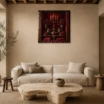 Premium Wall Art Kare Html Edition – NM3-RED-CB-S-003 presented in a sophisticated home setting