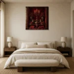Premium Wall Art Kare Html Edition – NM3-RED-CB-S-003 showcased in an elegant minimalist interior