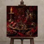 Premium Wall Art Kare Html Edition – NM3-RED-CB-S-004 displayed on a studio easel