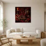 Premium Wall Art Kare Html Edition – NM3-RED-CB-S-004 styled in a refined neutral interior