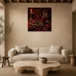 Premium Wall Art Kare Html Edition – NM3-RED-CB-S-004 presented in a sophisticated home setting