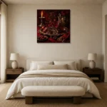 Premium Wall Art Kare Html Edition – NM3-RED-CB-S-004 showcased in an elegant minimalist interior