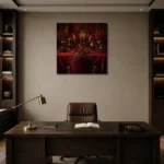 Premium Wall Art Kare Html Edition – NM3-RED-CB-S-005 displayed in a contemporary gallery-inspired room