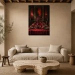 Premium Wall Art Dikey Html Edition – NM3-RED-CB-V-001 presented in a sophisticated home setting