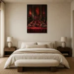 Premium Wall Art Dikey Html Edition – NM3-RED-CB-V-001 showcased in an elegant minimalist interior