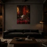 Premium Wall Art Dikey Html Edition – NM3-RED-CB-V-002 shown in a warm modern interior