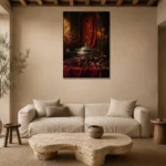 Premium Wall Art Dikey Html Edition – NM3-RED-CB-V-002 presented in a sophisticated home setting