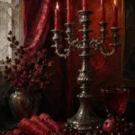 Banquet Reliquary Towering Candelabrum Red Dining Room Wall Art