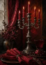 Banquet Reliquary Towering Candelabrum Red Dining Room Wall Art