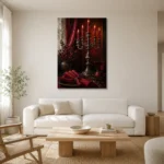 Premium Wall Art Dikey Html Edition – NM3-RED-CB-V-003 styled in a refined neutral interior