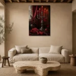 Premium Wall Art Dikey Html Edition – NM3-RED-CB-V-003 presented in a sophisticated home setting