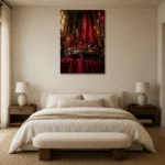 Premium Wall Art Dikey Html Edition – NM3-RED-CB-V-004 showcased in an elegant minimalist interior