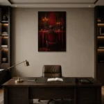 Premium Wall Art Dikey Html Edition – NM3-RED-CB-V-005 displayed in a contemporary gallery-inspired room