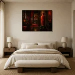 Premium Wall Art Yatay Html Edition – NM3-RED-LO-H-001 showcased in an elegant minimalist interior