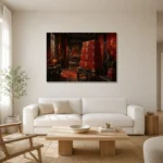 Premium Wall Art Yatay Html Edition – NM3-RED-LO-H-002 styled in a refined neutral interior