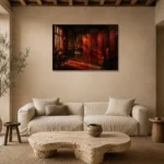 Premium Wall Art Yatay Html Edition – NM3-RED-LO-H-003 presented in a sophisticated home setting