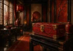 Lacquer Interlude Lacquer Tea Chest With Brass Fittings Red Home Office Wall Art