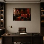 Premium Wall Art Yatay Html Edition – NM3-RED-LO-H-004 displayed in a contemporary gallery-inspired room