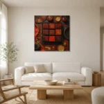 Premium Wall Art Kare Html Edition – NM3-RED-LO-S-002 styled in a refined neutral interior