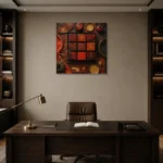 Premium Wall Art Kare Html Edition – NM3-RED-LO-S-002 displayed in a contemporary gallery-inspired room