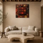 Premium Wall Art Kare Html Edition – NM3-RED-LO-S-002 presented in a sophisticated home setting