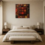 Premium Wall Art Kare Html Edition – NM3-RED-LO-S-002 showcased in an elegant minimalist interior
