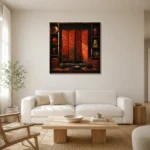 Premium Wall Art Kare Html Edition – NM3-RED-LO-S-003 styled in a refined neutral interior