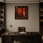 Premium Wall Art Kare Html Edition – NM3-RED-LO-S-003 displayed in a contemporary gallery-inspired room